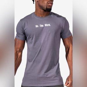 Jed North Men's Grey "Do. The. Work." Graphic Workout Gym T-Shirt